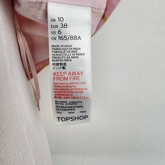 Topshop 165443 Womens Sleeveless Stripe Crop Tank Top Pink Yellow Size US 6 - Picture 15 of 15